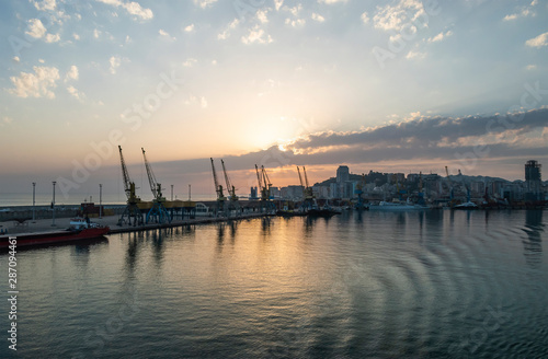 View of Port of Durres city.