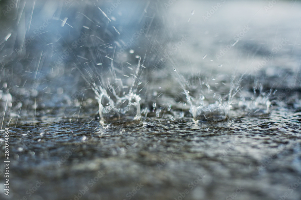 Obraz premium raindrops on a puddle form a spray