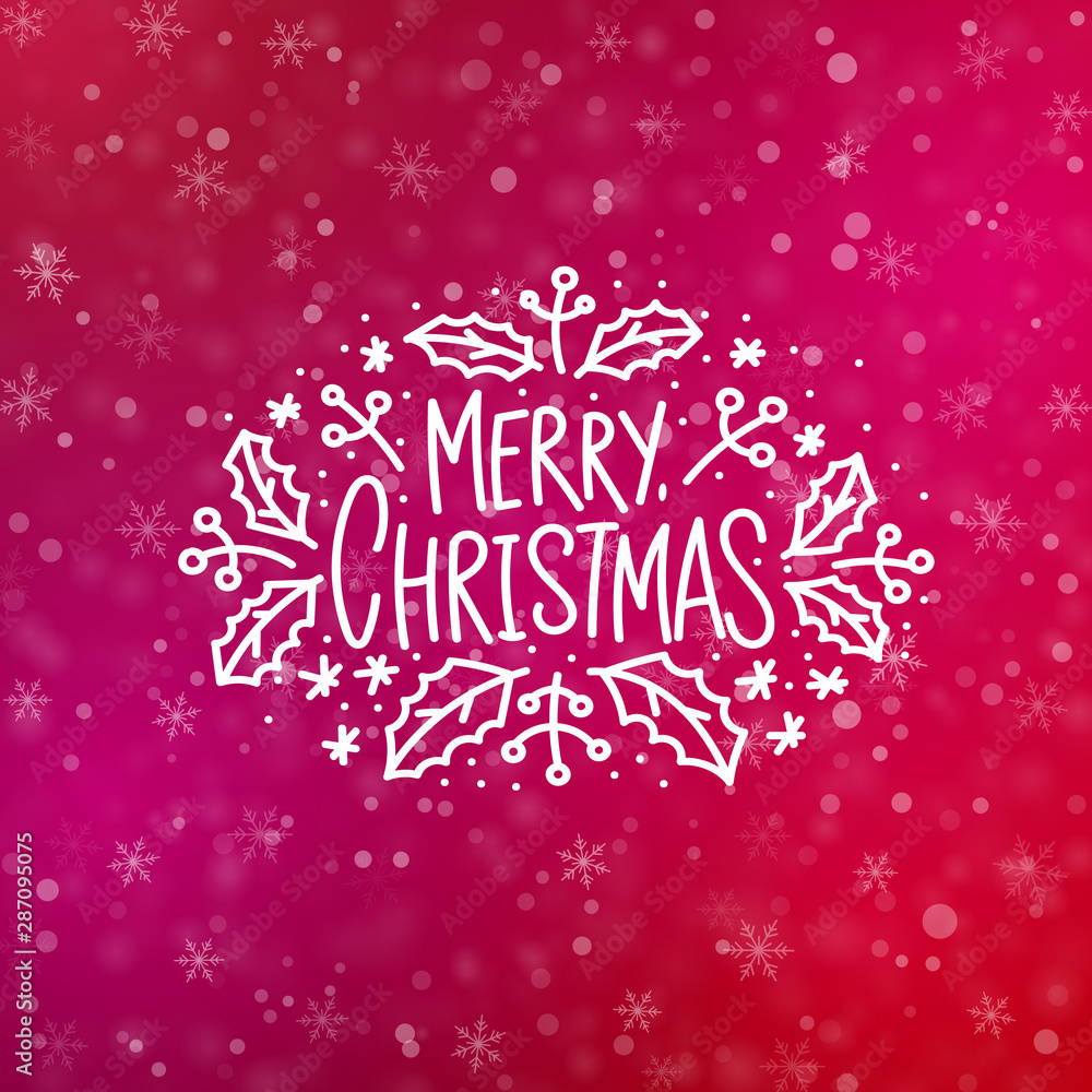 Merry christmas lettering banner xmas card vector