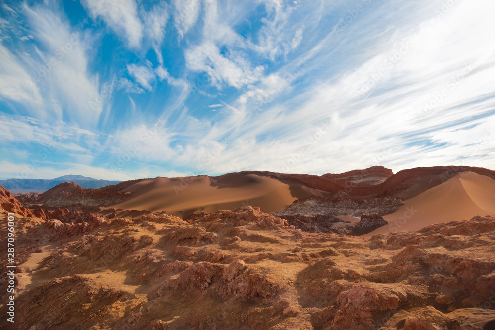 Fototapeta premium Sunny Day at Valle de la Luna in Atacama Desert