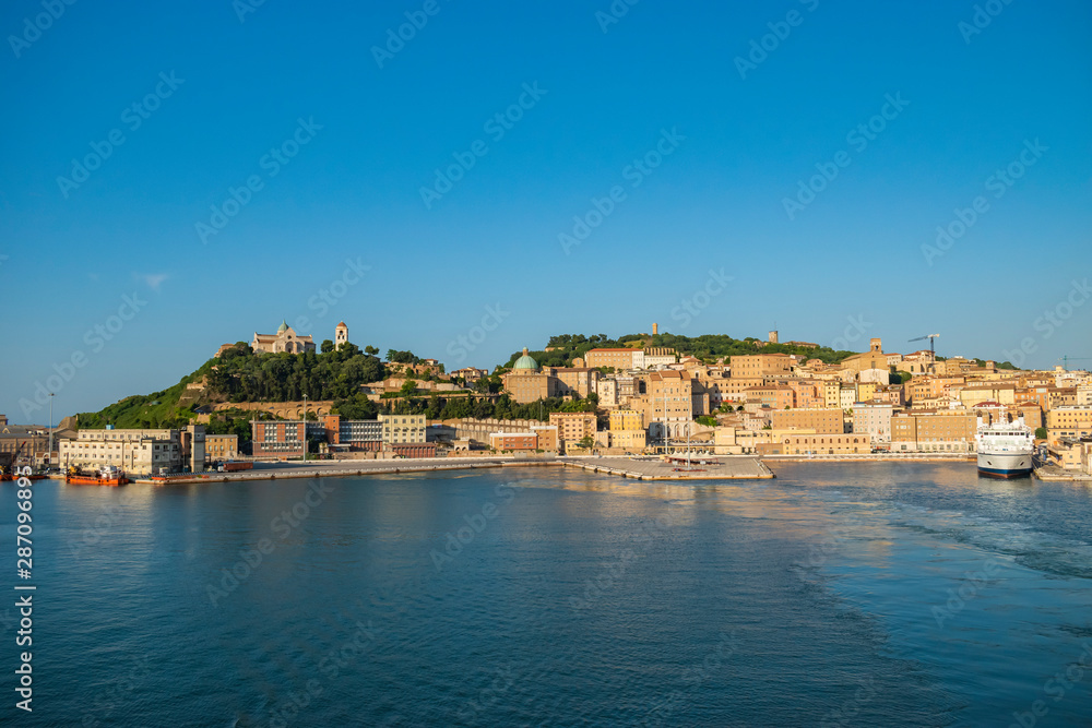 View of Ancona port and cityscape.