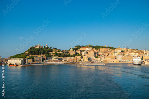 View of Ancona port and cityscape.