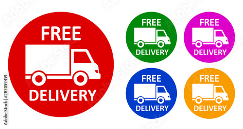 Free delivery sign, fast shipping service icon – vector