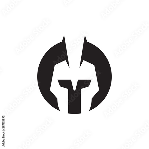 Spartan helmet graphic design template vector isolated