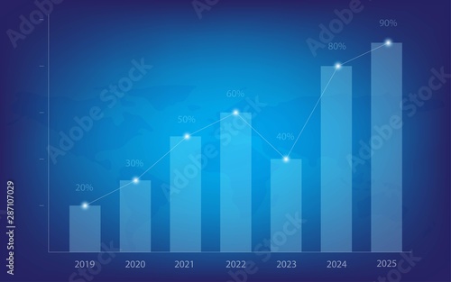 Light bar data analystic growing up infographic
