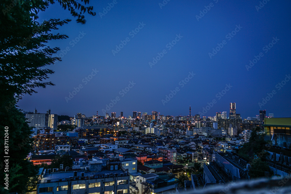 Fototapeta premium 横浜みなとみらいの夜景(横浜市保土ヶ谷区から)