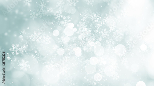 white blur abstract background. bokeh christmas blurred beautiful shiny Christmas lights. Snow background. © ooddysmile