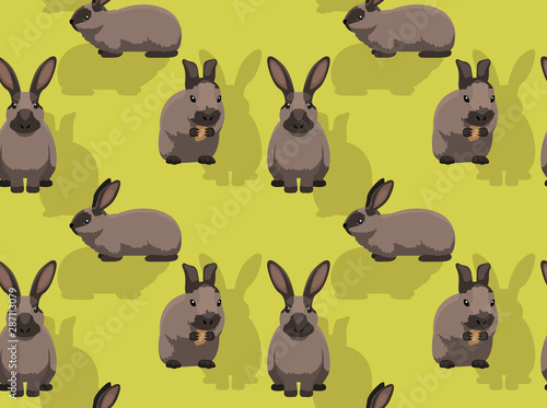 Rabbit American Sable Cartoon Background Seamless Wallpaper