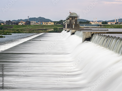 Nikaryo Kamigawara seki weir on the Tama River 1 photo