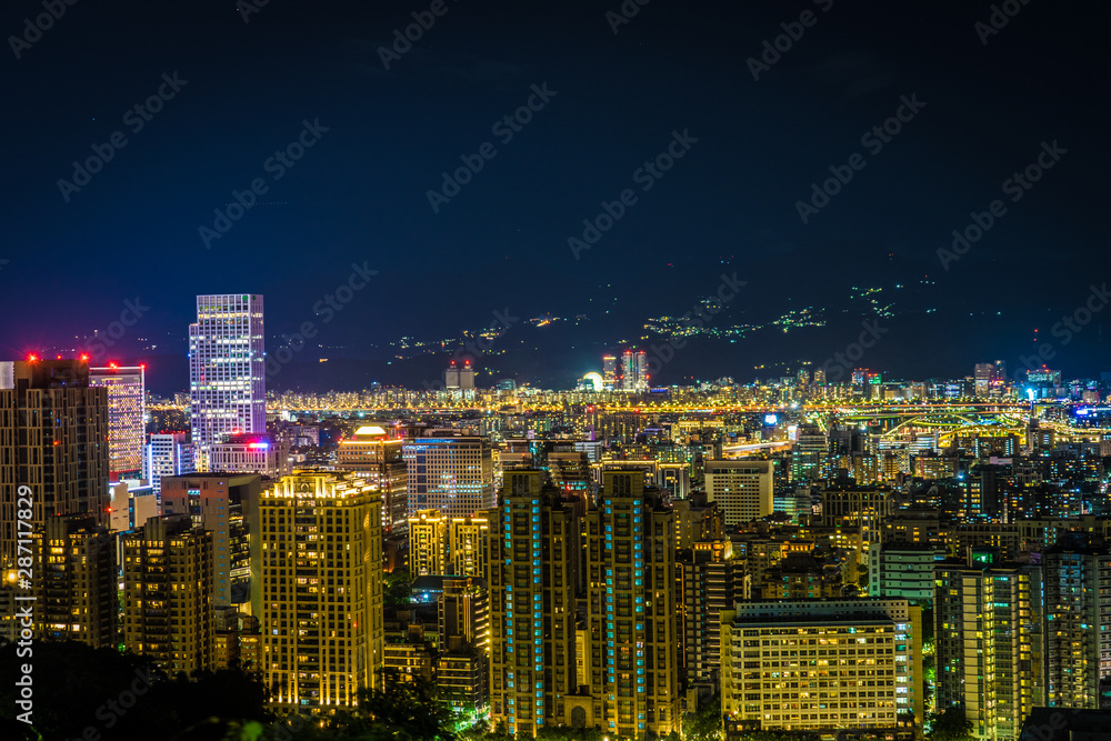 Naklejka premium 台北の象山から見える台北の夜景