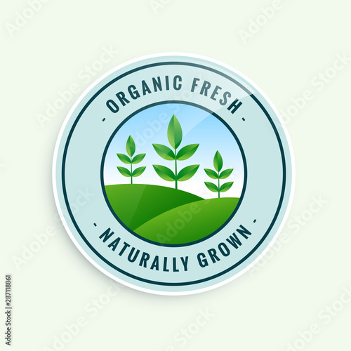 organic fresh naturally grown food label design