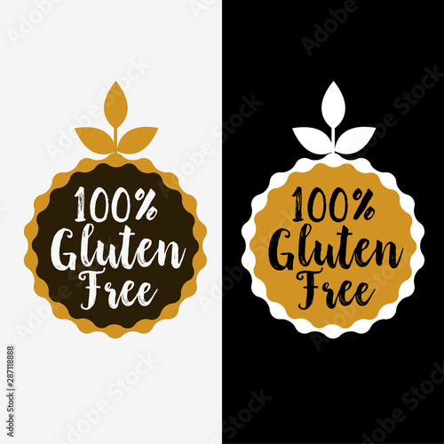 100% gluten free food label design set