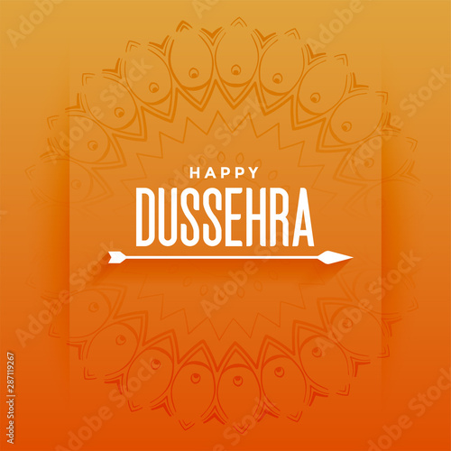 happy dussehra festival card with arrow design photo