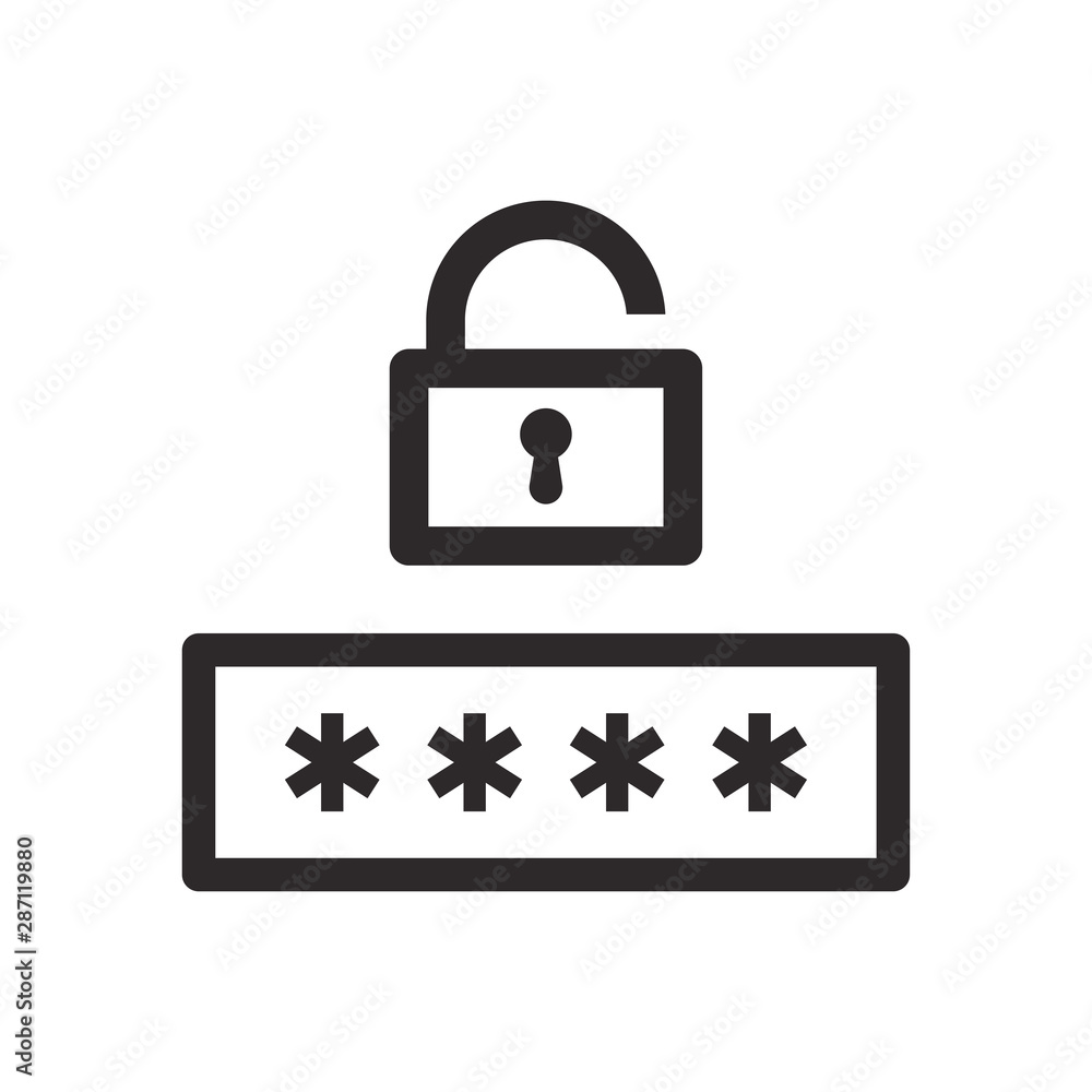 password,protection icon vector design template