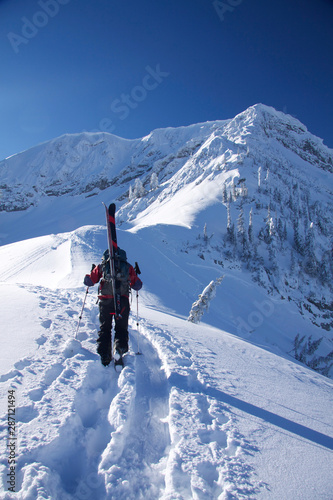 backcountry skier hiking