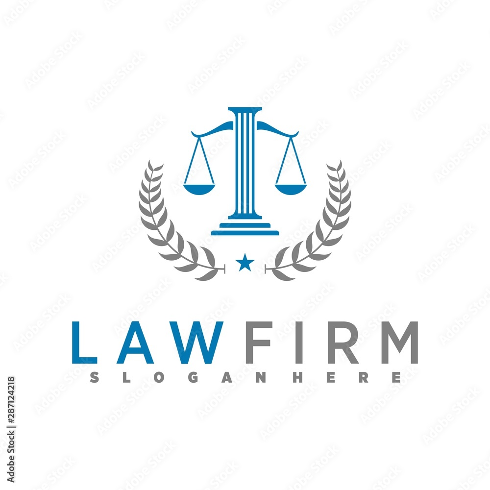 law and pillar logo template