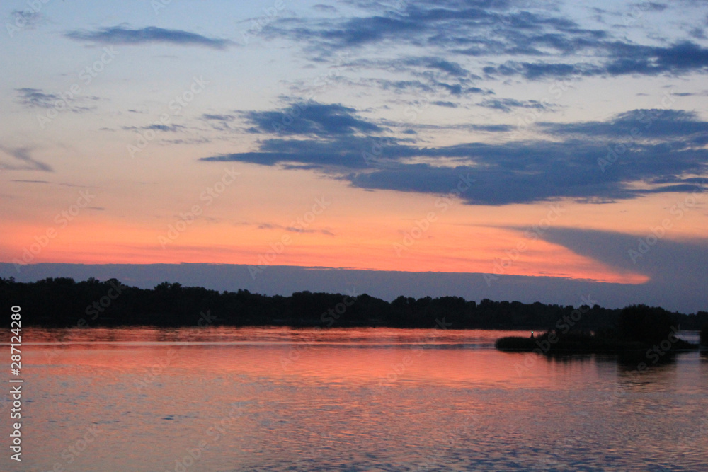 sunset over the lake