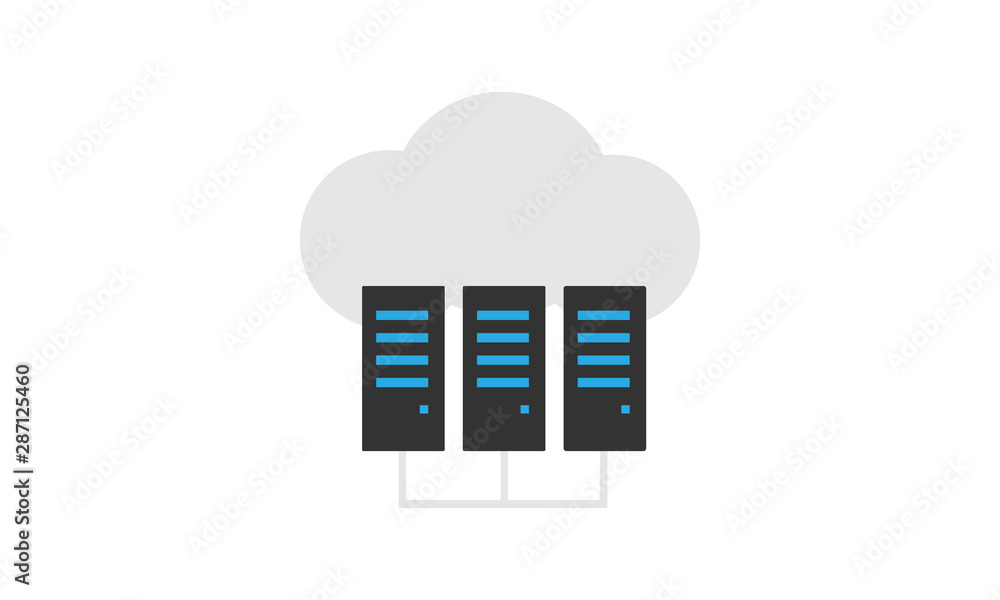 Cloud computing icon for online data processing and storage Cloud computing icon for online data processing and storage