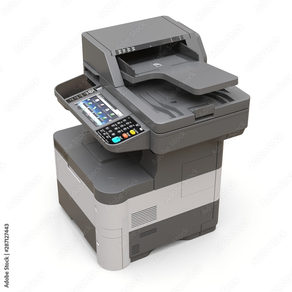 Laser printer on the white background. 3d illustration. Laser printer on the white background. 3d illustration.