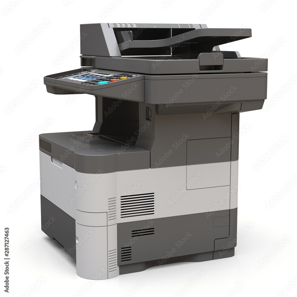 Laser printer on the white background. 3d illustration. Laser printer on the white background. 3d illustration.
