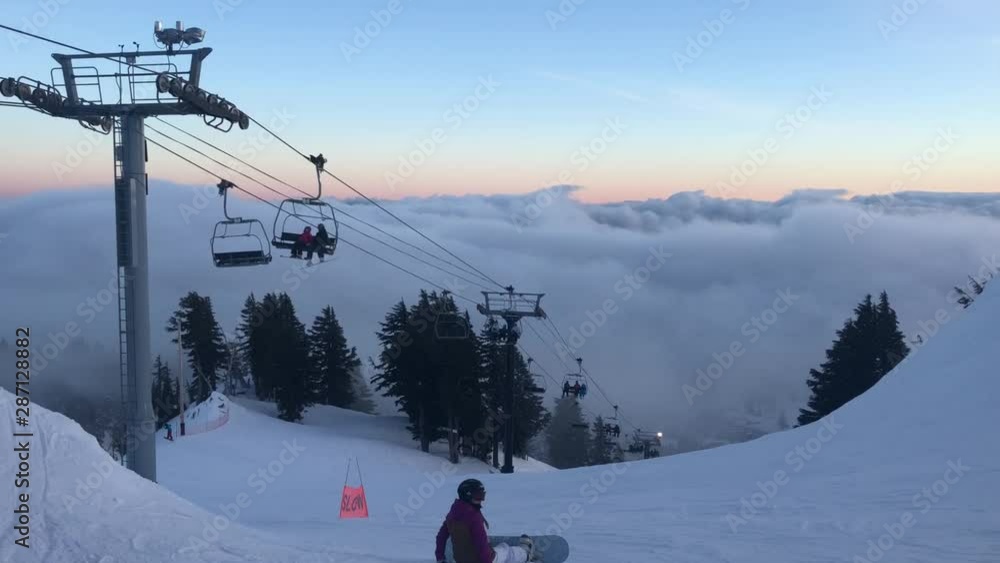 Scenic view and epic sunset at a ski resort in Oregon. Scenic view and epic sunset at a ski resort in Oregon.