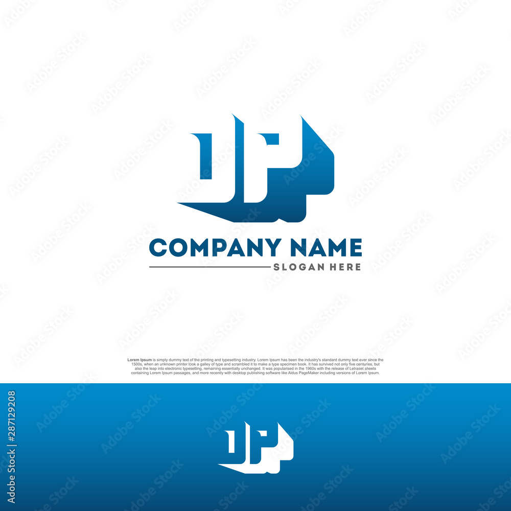 Fototapeta premium DP D P Letter Initial Logo Design in shadow shape design concept.