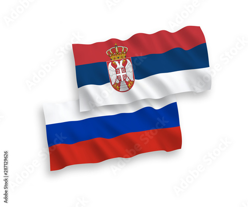 Free Download National vector fabric wave flags of Serbia and Russia isolated on white background. 1 to 2 proportion. - GFXLoad