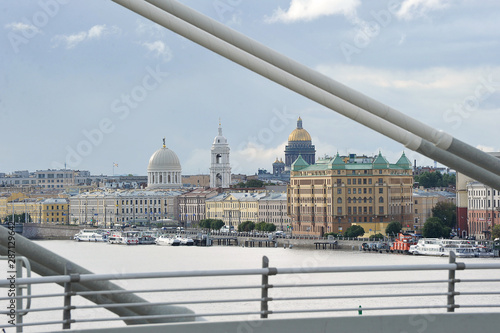 view from cable-stayed bridge Betancourt in St. Petersburg photo