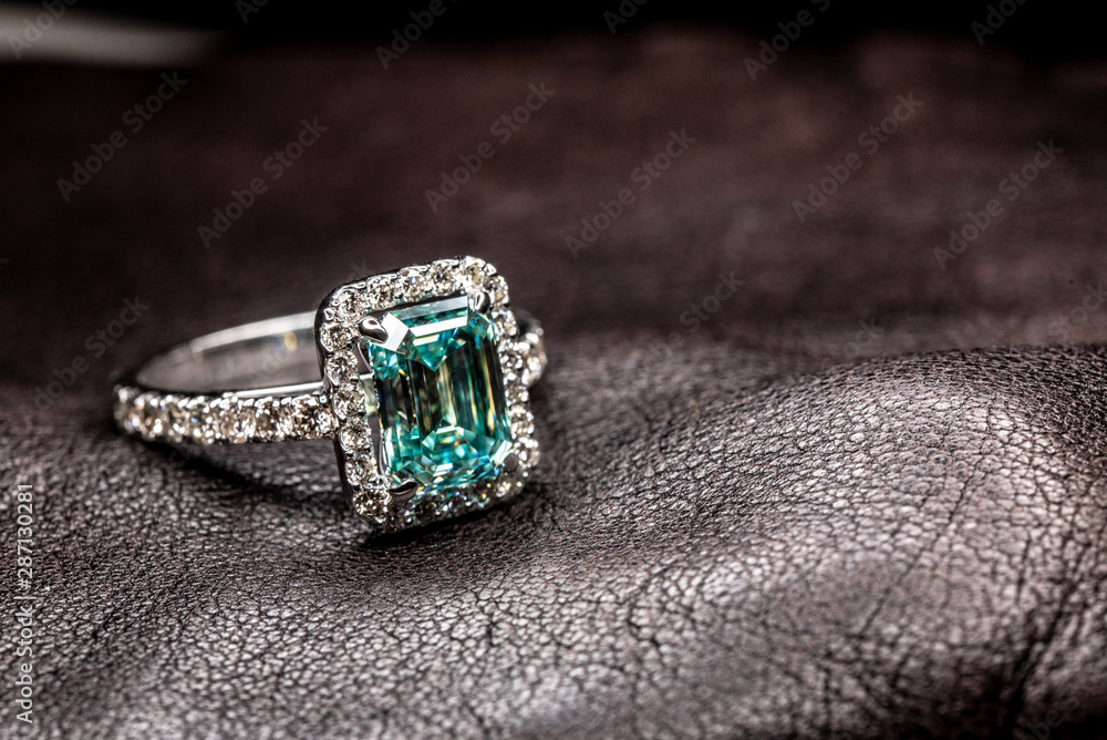 Ring with blue diamonds Ring with blue diamonds