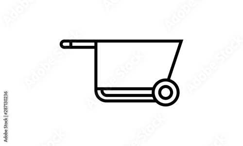 Garden trolley icon for gardening and transportation