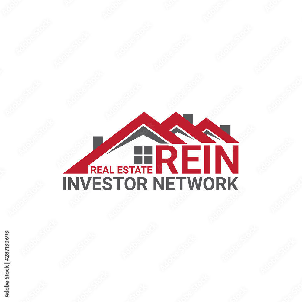 Red color Real estate logo