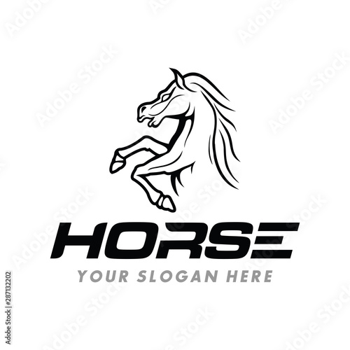 Horse Jump Logo Design Inspiration Vector