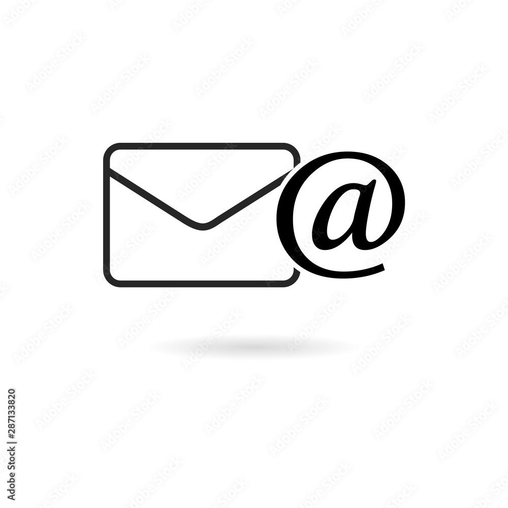 Email icon isolated on white background. Email icon in trendy design style Email icon isolated on white background. Email icon in trendy design style