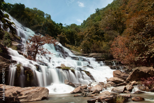 Mae Ya Waterfall at Chiangmai  Thailand - Beautiful Scene.