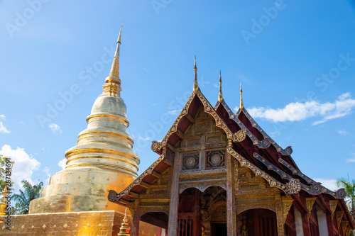Phra Singh temple. landmark for tourist at Chiang Mai,Thailand. This temple in the old city center of Chiang Mai,Thailand.