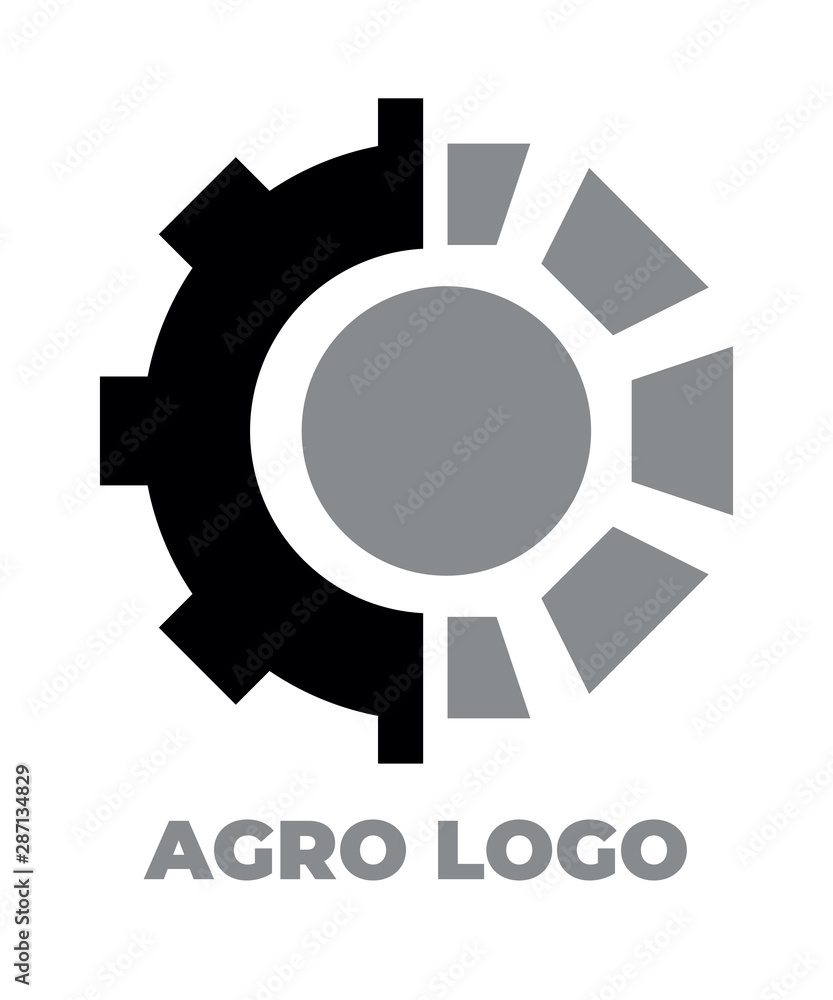 Agro logo for your company. Vector black and white isolated illustration. Agro logo for your company. Vector black and white isolated illustration.