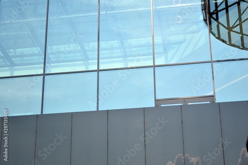 Wallpaper Mural Facade fragment of a modern office building. Exterior of glass wall with abstract texture. Torontodigital.ca