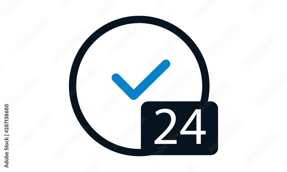 All-day availability service icon for round-the-clock business operation