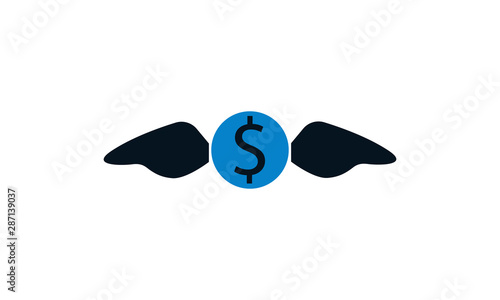 Chasing money icon for financial pursuits and business growth