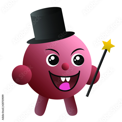 Game character Billy with cylinder cap and magic stick