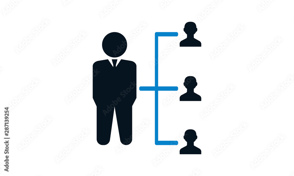 Employee management icon for teamwork and business leadership Employee management icon for teamwork and business leadership