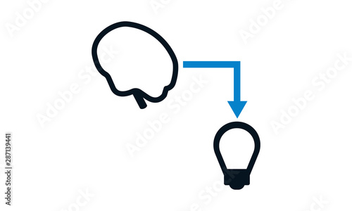 Idea making icon for generating solutions and business strategies