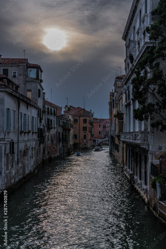 Sunset on the Venetian canal