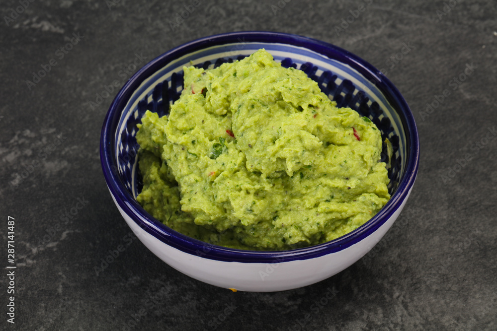 Avocado guacamole sauce with chili pepper Avocado guacamole sauce with chili pepper