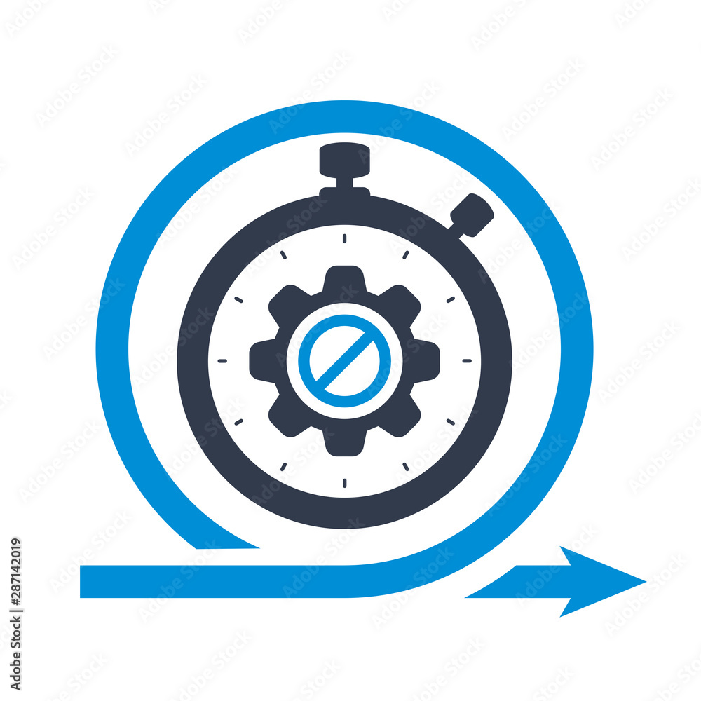 Agile development, stopwatch concept icon with not allowed sign, block, forbidden, prohibit symbol Agile development, stopwatch concept icon with not allowed sign, block, forbidden, prohibit symbol