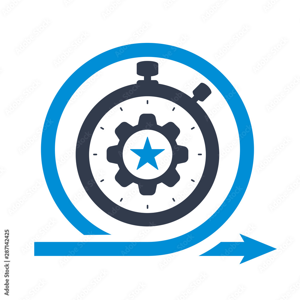 Agile development, stopwatch concept icon with star sign, best, favorite, rating symbol Agile development, stopwatch concept icon with star sign, best, favorite, rating symbol