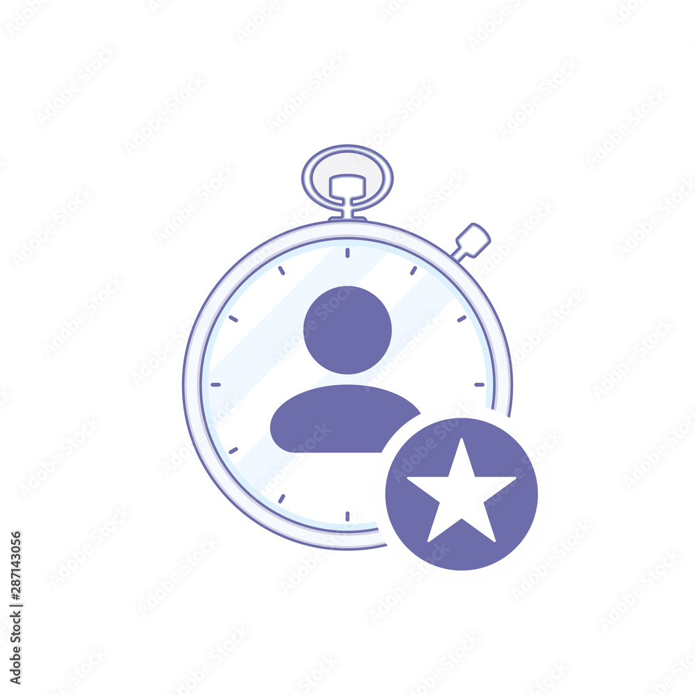 Time Management Icon with star sign, best, favorite, rating symbol Time Management Icon with star sign, best, favorite, rating symbol
