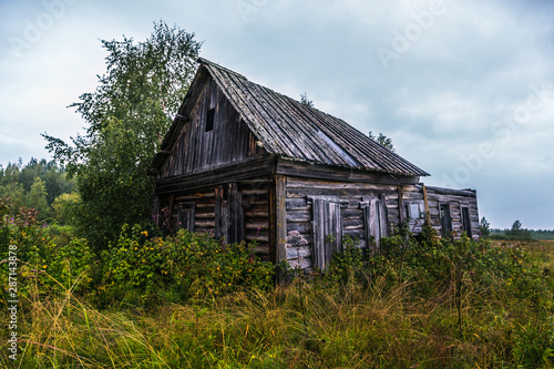 Abandoned old house in a Russian village.