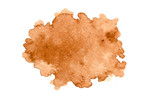 Brown watercolor paint on white background.