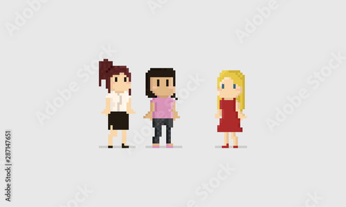 Pixel female character.8 bit.